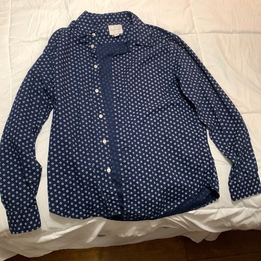 American eagle navy blue button down shirt